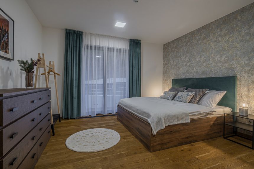 Realization of the bedroom with our exclusive wallpaper from the Wll-for collection