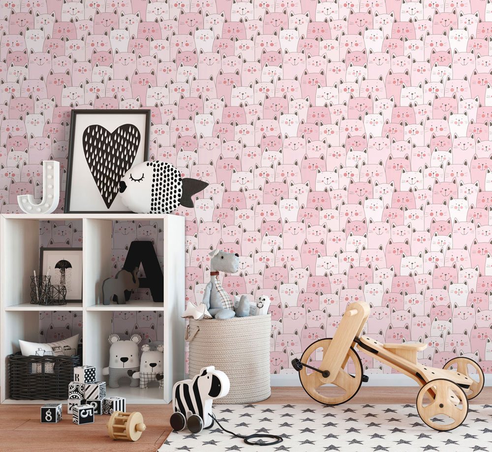 Girls' room wallpaper