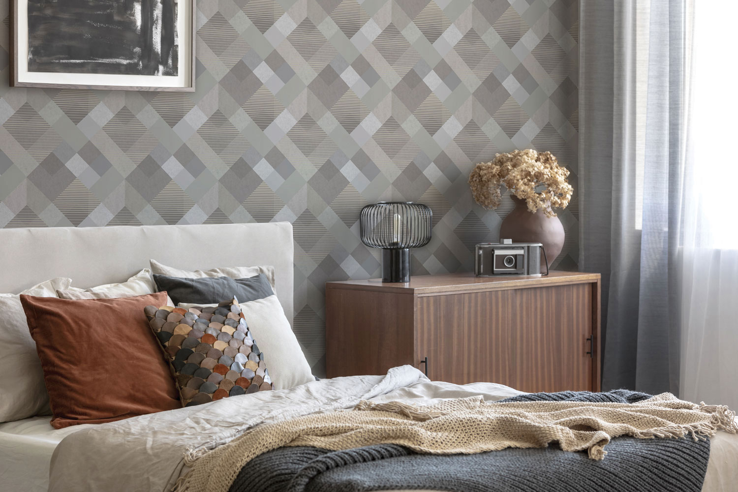 Vlies Wallpaper with Geometric Pattern