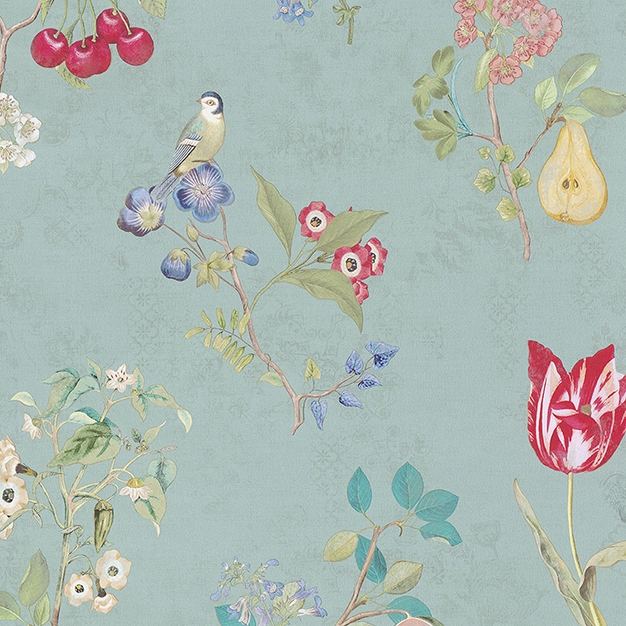 Wallpaper with flowers and birds 375022, Pip Studio 4, Eijffinger