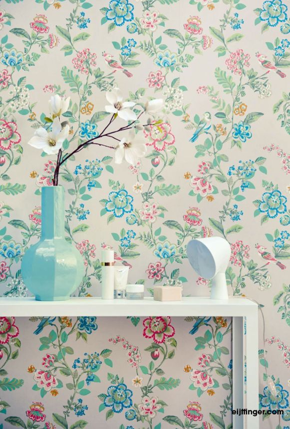 Wallpaper with flowers, twigs, birds  375060, Pip Studio 4, Eijffinger
