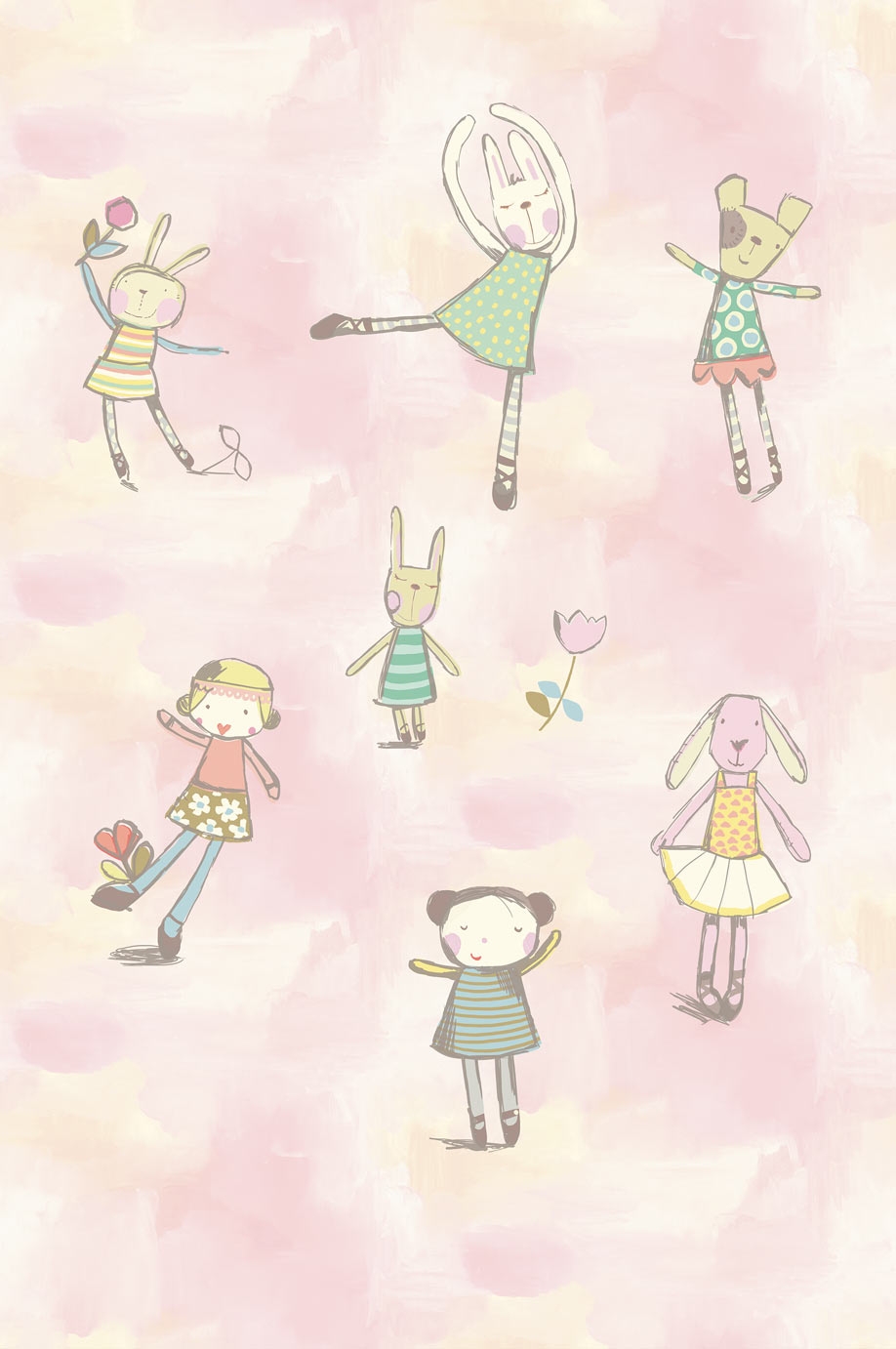 Children's wall murall with bunnies 364102, Wallpower Junior, Eijffinger