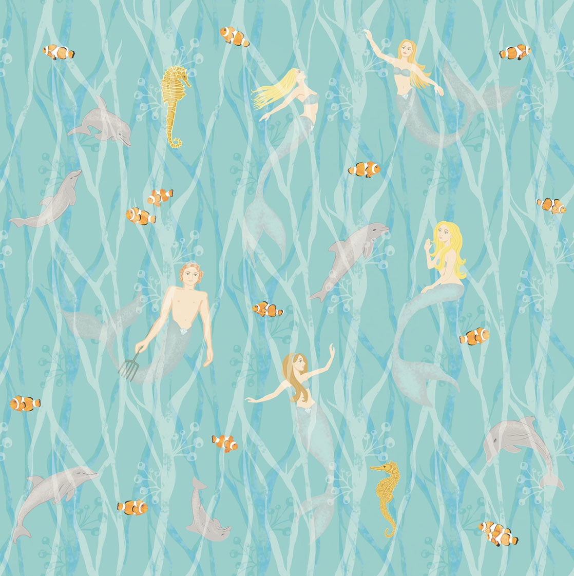 Wall mural Dolphins, mermaids 364150, Wallpower Junior, Eijffinger