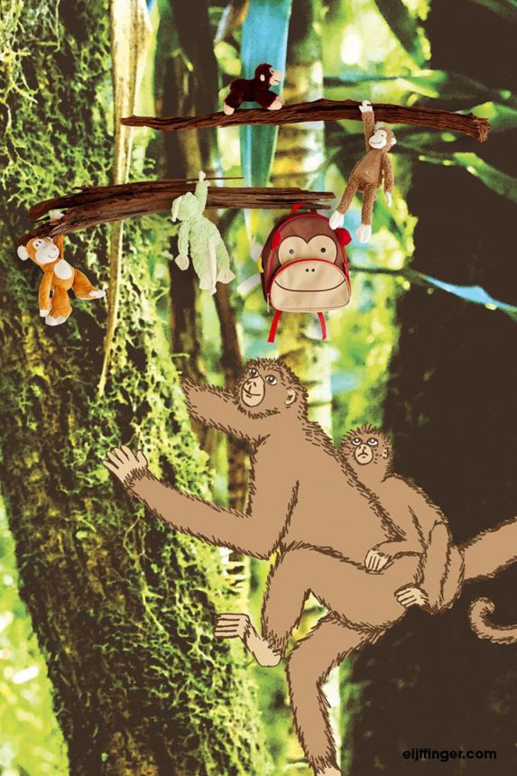 Wall mural -   Monkeys in the forest 364155, Wallpower Junior, Eijffinger