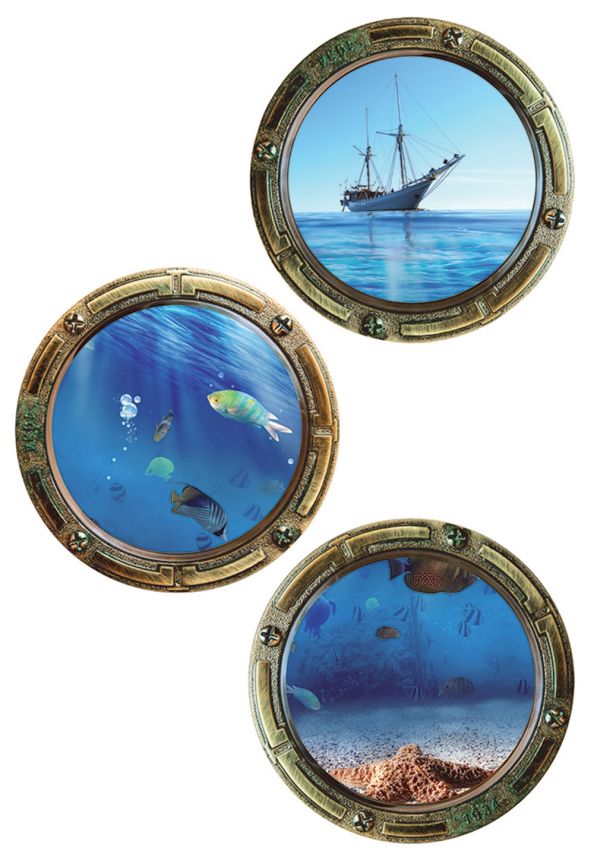 Self-adhesive wall decoration SM 3435, Ship windows, AG Design
