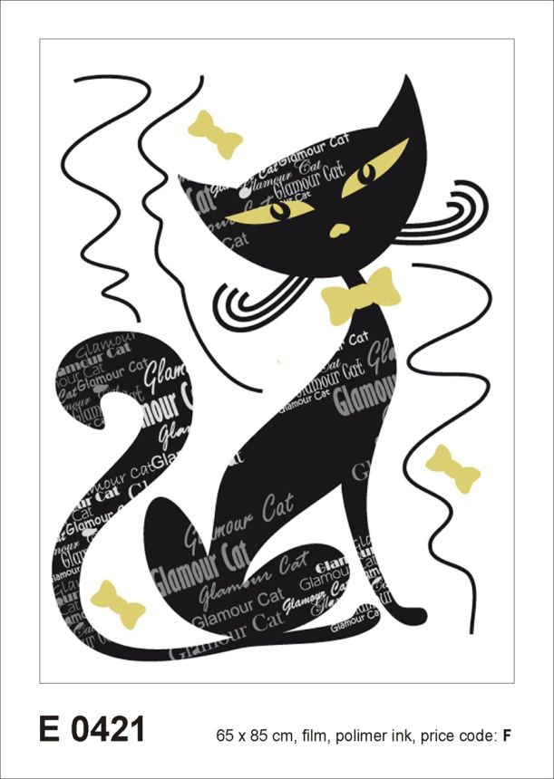 Samolepka na zeď E 0421, Black cat, AG Design