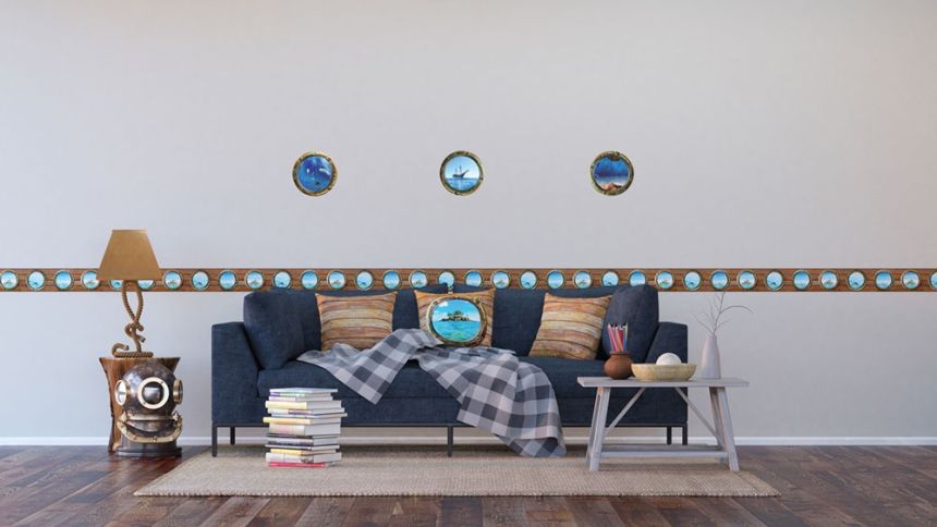 Self-adhesive wall decoration F 1032, Ship windows, AG Design