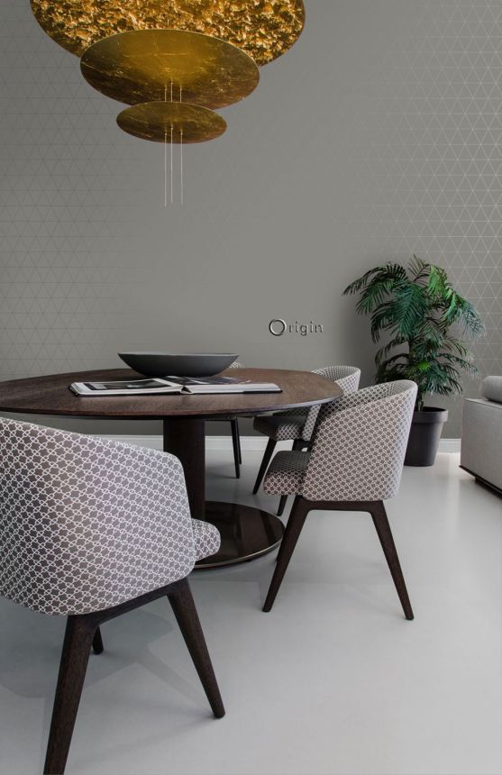 Green wallpaper, metallic outlines of triangles 347717, City Chic, Origin