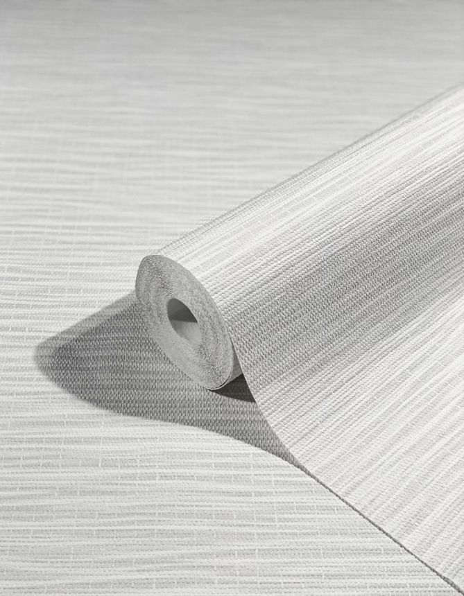 Luxury white-grey wallpaper, woven raffia pattern 33322, Botanica, Marburg