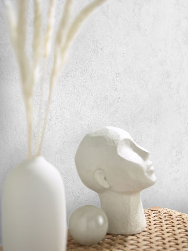Creamy white wallpaper, stucco pattern 33729, Papis Loveday, Marburg