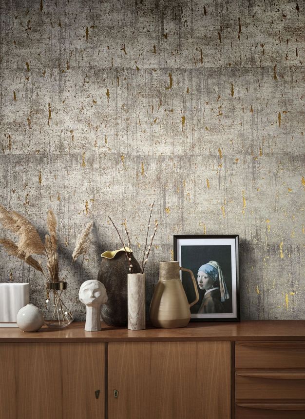 Brown-gold concrete imitation wallpaper 33235, Natural Opulence, Marburg