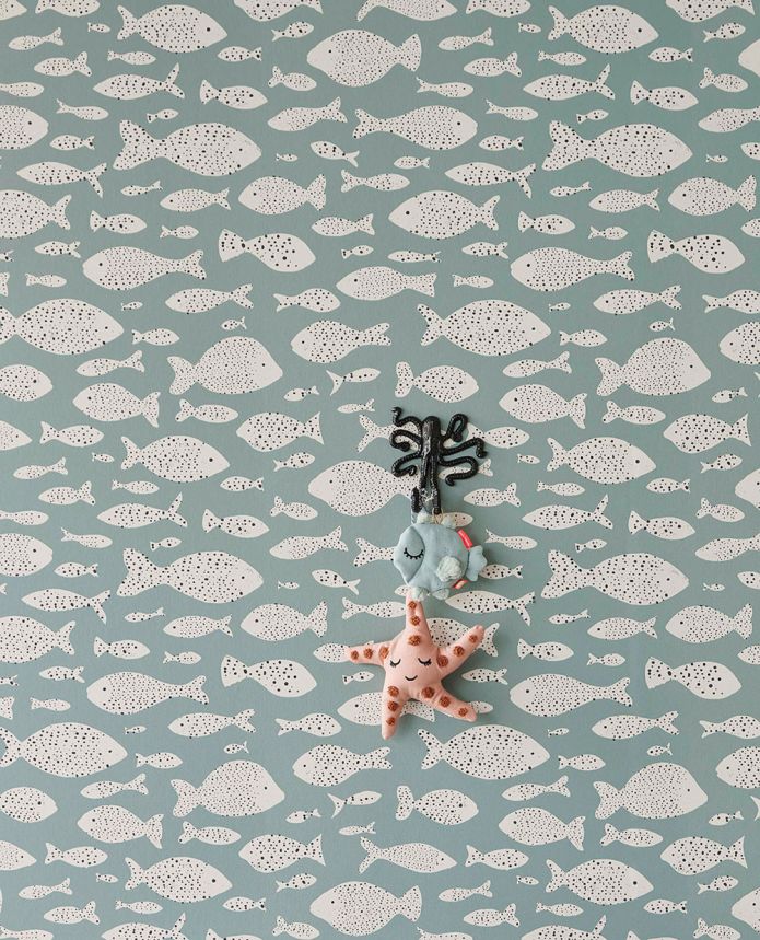 Green wallpaper with fishes 323005, Explore, Eijffinger