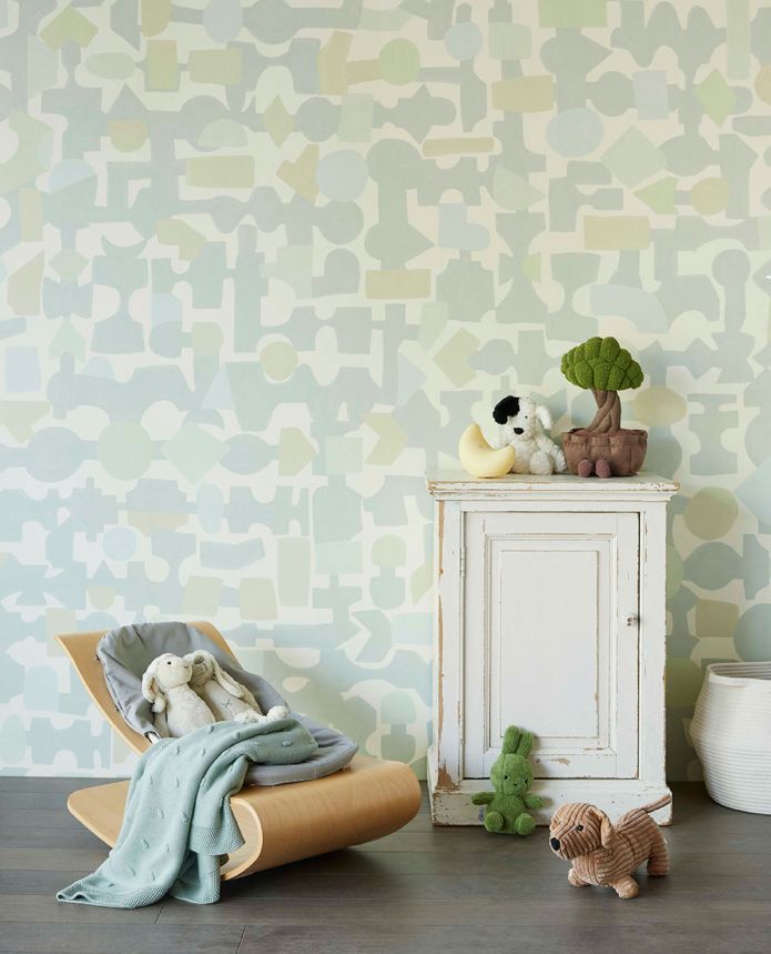 Green-blue geometric wall mural 323102, 1,06x2,8m, Explore, Eijffinger