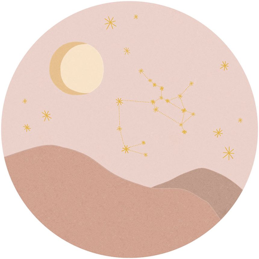 Pink circular wallpaper, Sagittarius Constellation 323144, Explore, Eijffinger, diameter 115 cm