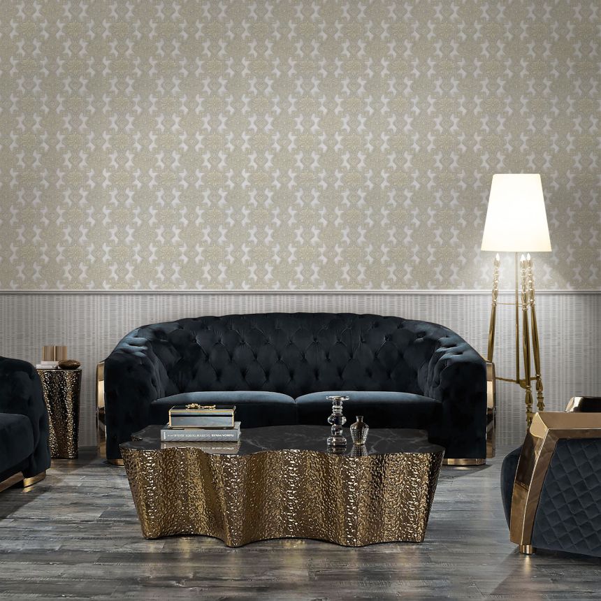 Luxury grey-gold non-woven wallpaper with ornaments, 86015, Valentin Yudashkin 5, Emiliana Parati