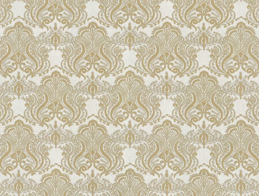Luxury white-gold non-woven wallpaper, baroque ornamental pattern, 86075, Valentin Yudashkin 5, Emiliana Parati