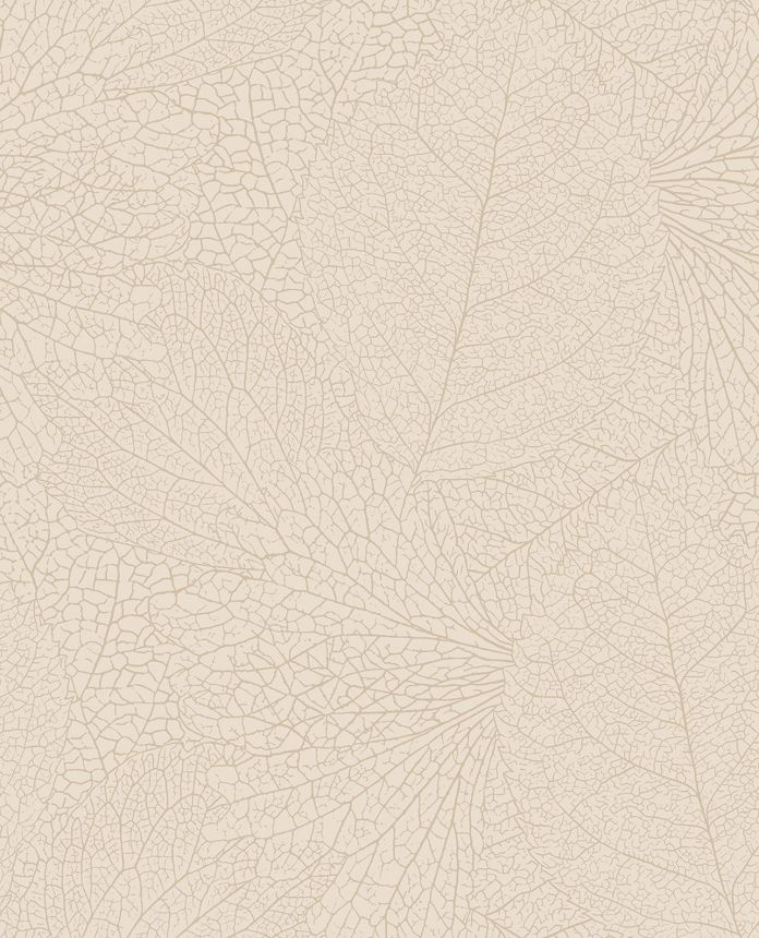 White wallpaper with metallic leaves, 324040, Embrace, Eijffinger