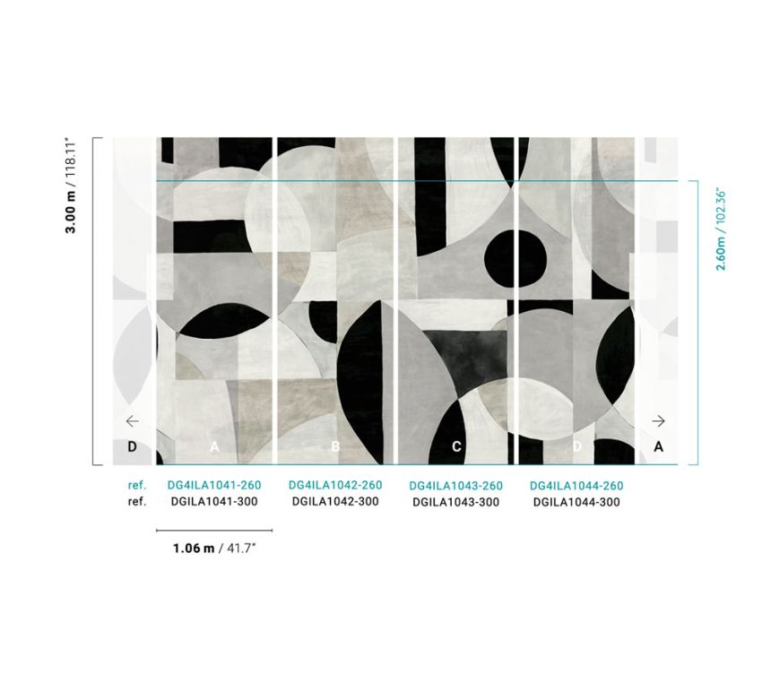 Non-woven geometric wall mural, DGILA1044, Aquila, Khroma by Masureel