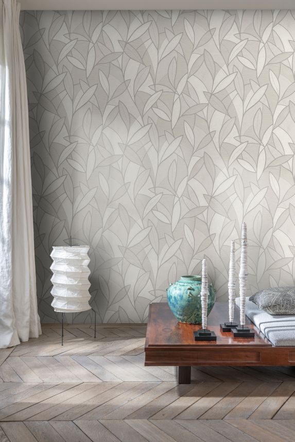 Beige-gold wallpaper with leaves, AL26231, Allure, Decoprint