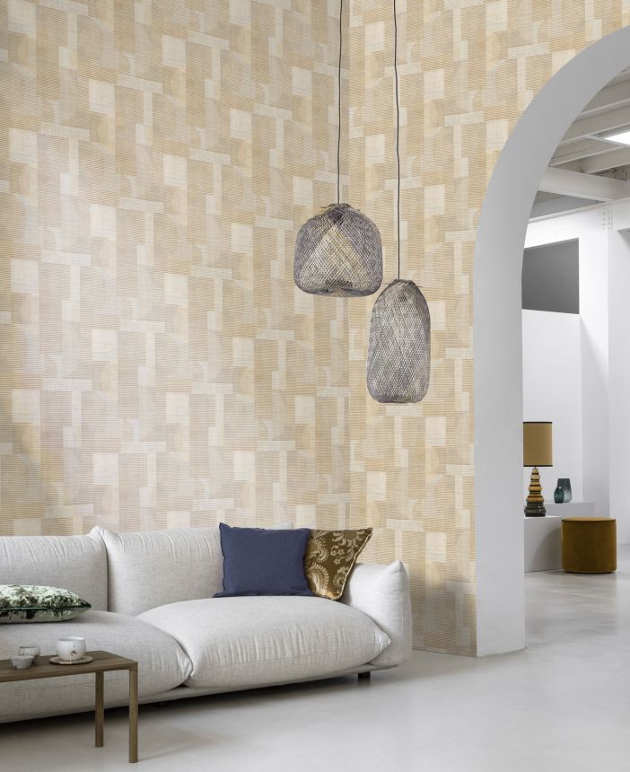 Beige geometric wallpaper, AL26281, Allure, Decoprint