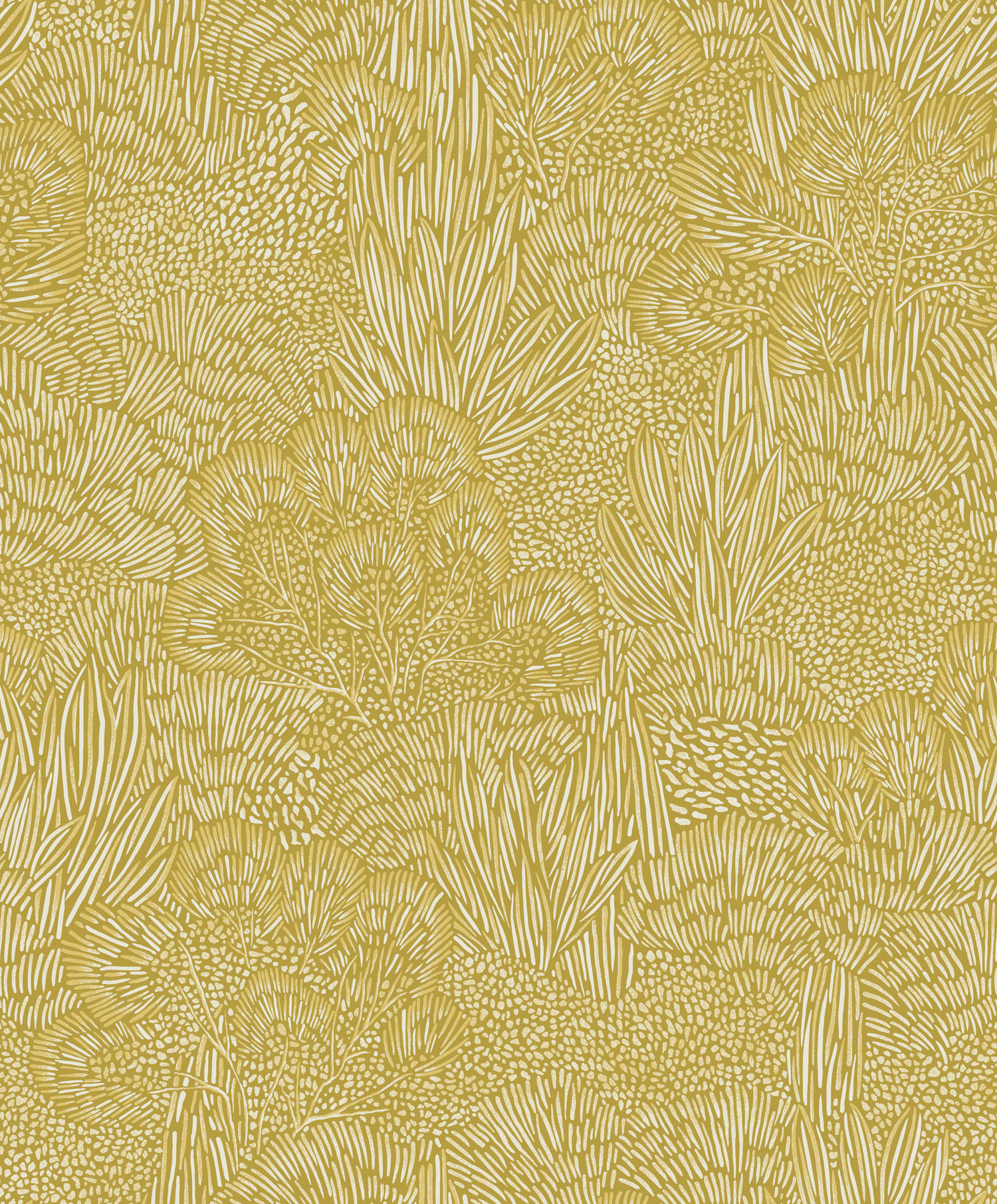 Gold-yellow wallpaper, landscape, trees, BA26061, Brazil, Decoprint