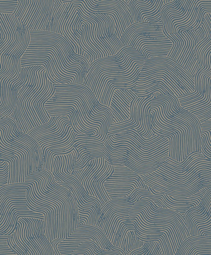 Blue-gold geometric pattern wallpaper, BA26092, Brazil, Decoprint