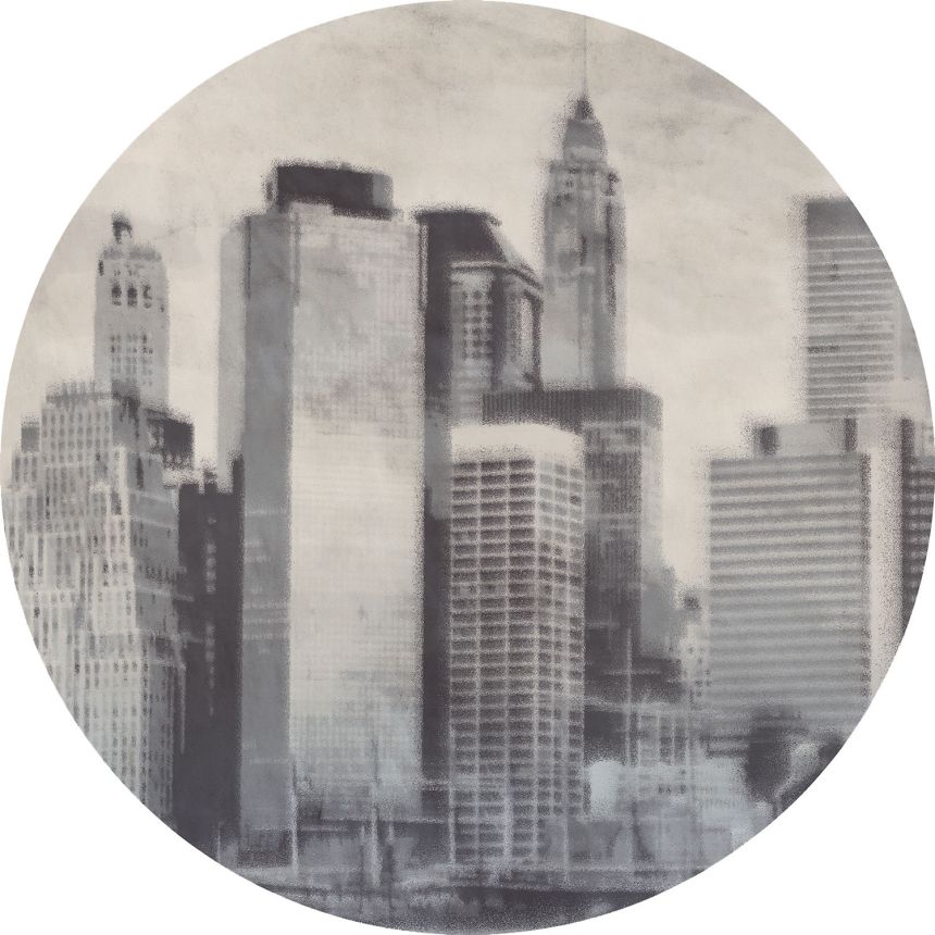 Pre-pasted circular non-woven wallpaper, City, PLC028, Platinum Shapes, Decoprint