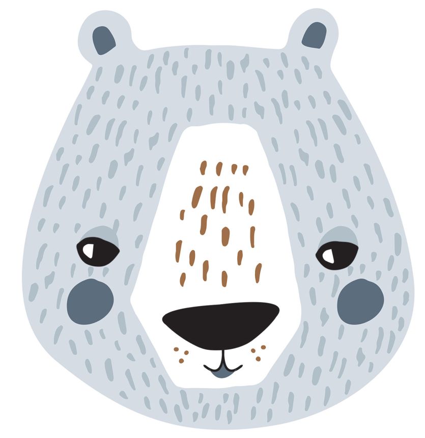 Pre-pasted non-woven children's wallpaper, Bear, PLC034, Platinum Shapes, Decoprint