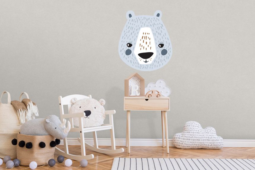 Pre-pasted non-woven children's wallpaper, Bear, PLC034, Platinum Shapes, Decoprint