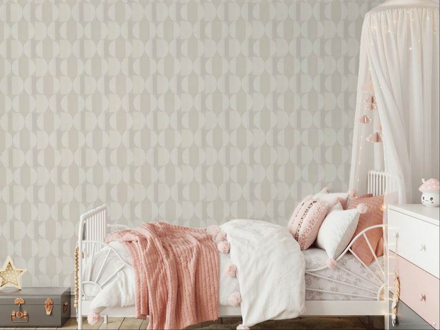 Cream geometric pattern wallpaper, CU3101, Cumaru, Grandeco