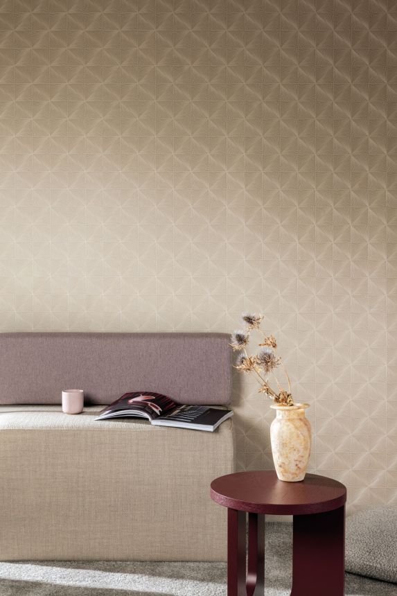 Beige geometric pattern wallpaper, CU3303, Cumaru, Grandeco