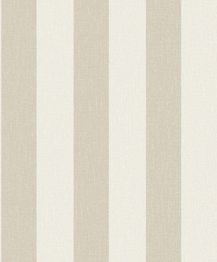 Beige striped wallpaper, fabric imitation, AT4005, Atmosphere, Grandeco