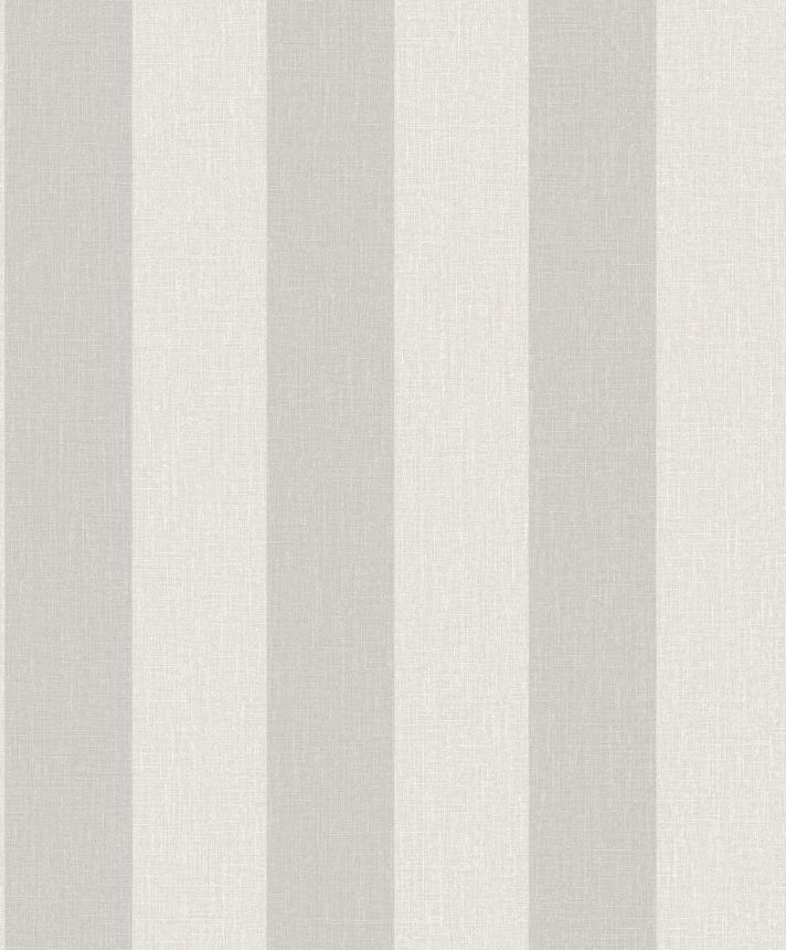 Gray-silver striped wallpaper, fabric imitation, AT4009, Atmosphere, Grandeco