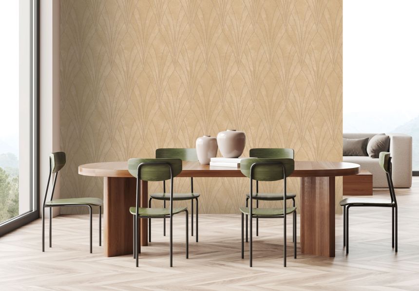 Ocher geometric wallpaper, Art Deco, L85602, Elegance  Ugepa