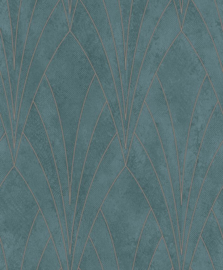 Green geometric wallpaper, Art Deco, L85604, Elegance, Ugepa
