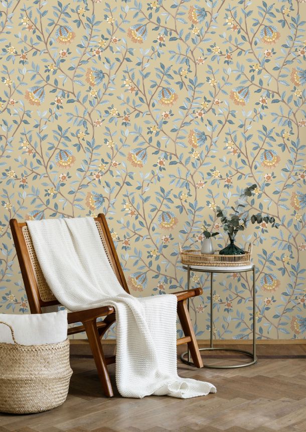 Beige floral wallpaper, B19992D, Botanique, Ugepa