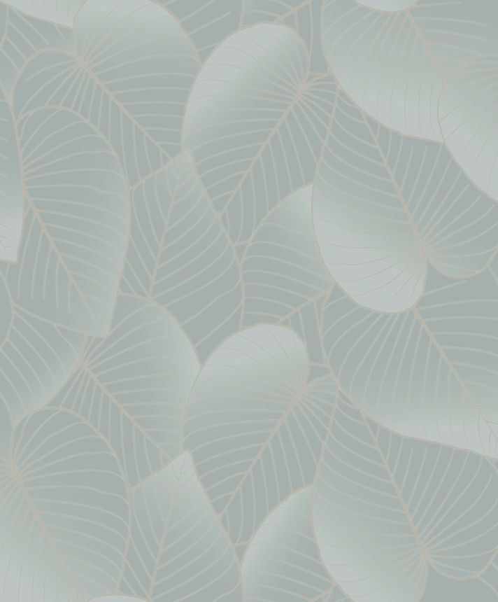 Green wallpaper with leaves, B21214  Botanique  Ugepa