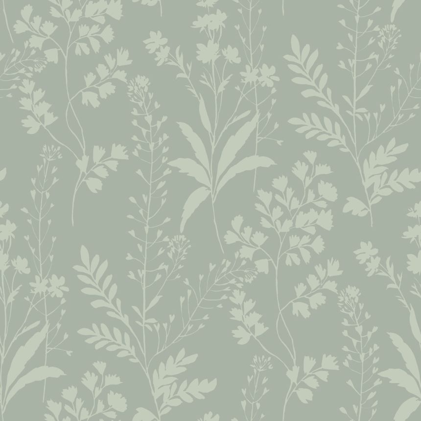 Green wallpaper, leaves, M52814, Botanique, Ugepa