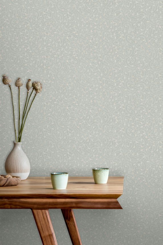Green wallpaper with twigs, M67404, Botanique, Ugepa