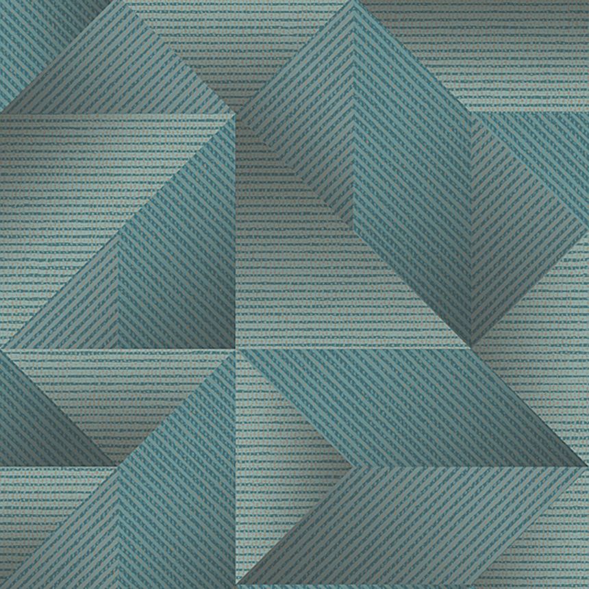 Turquoise geometric 3D wallpaper, TP422976, Exclusive Threads, Design ID