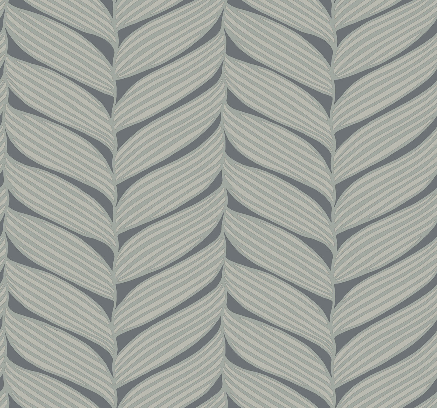 Grey-silver wallpaper, leaves, MD7163, Modern Metals, York