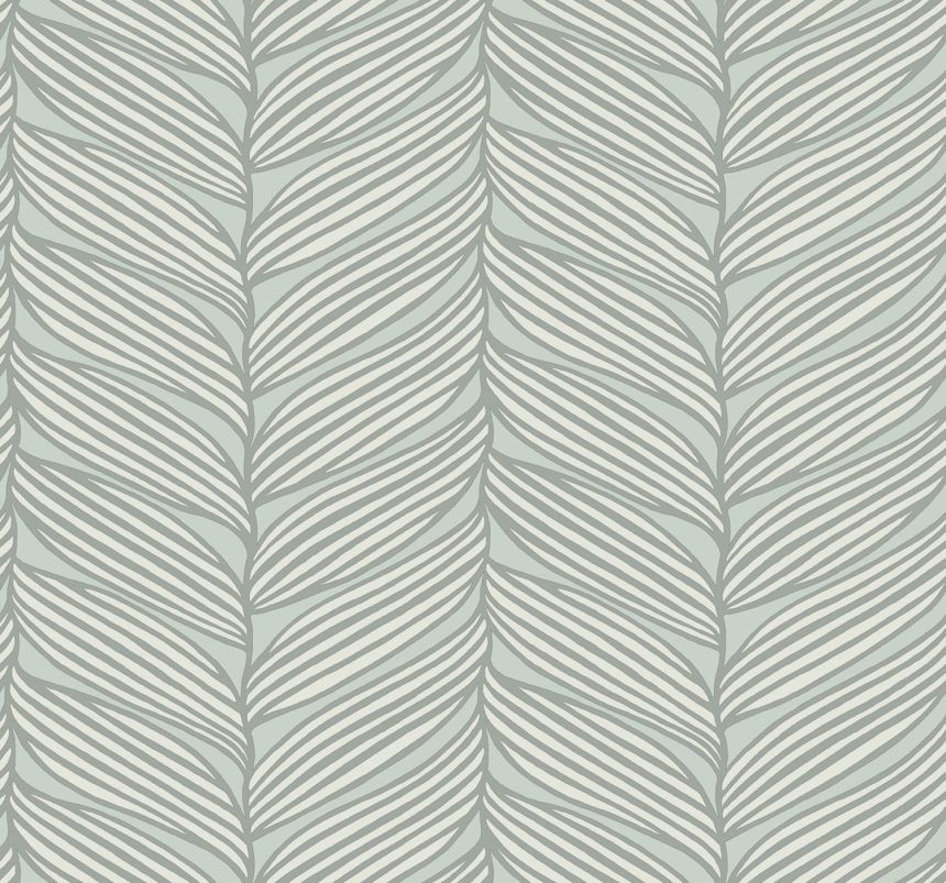 Blue-silver wallpaper, leaves, MD7165, Modern Metals, York