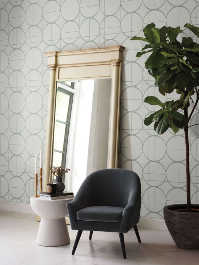 Gray-silver geometric wallpaper, MD7205, Modern Metals, York