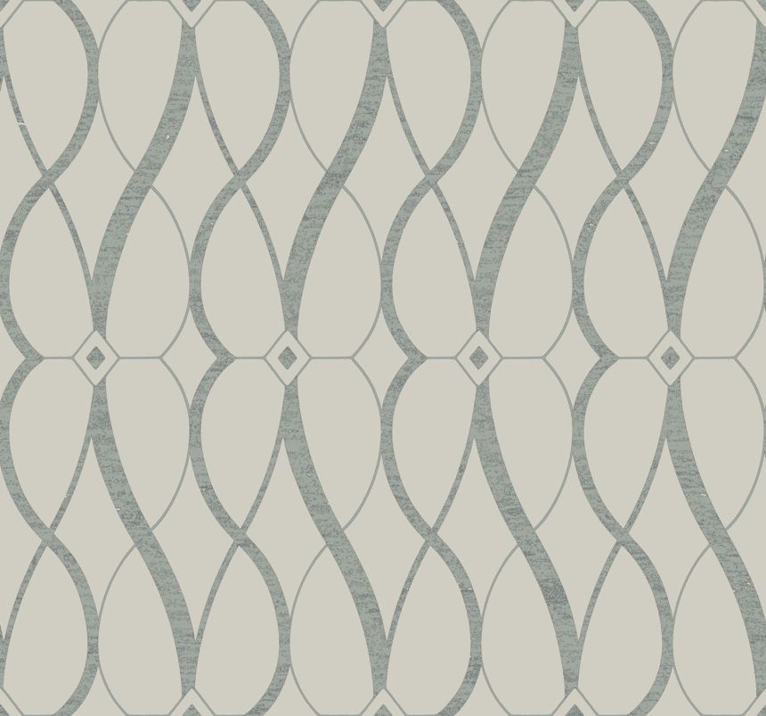 Beige-silver geometric wallpaper, MD7175, Modern Metals, York