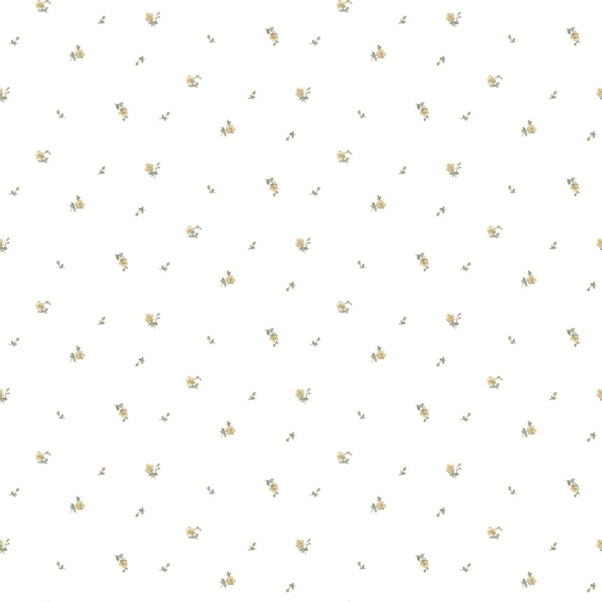 White non-woven floral wallpaper, 12342, Fiori Country, Parato