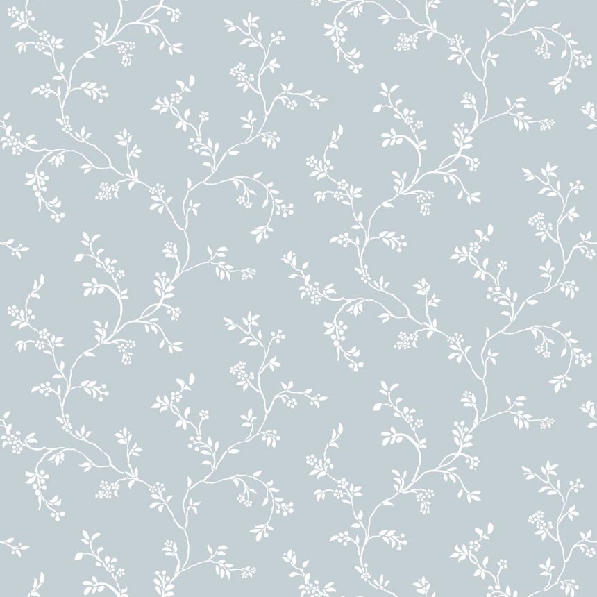Pale blue non-woven floral wallpaper, 12353, Fiori Country, Paratto