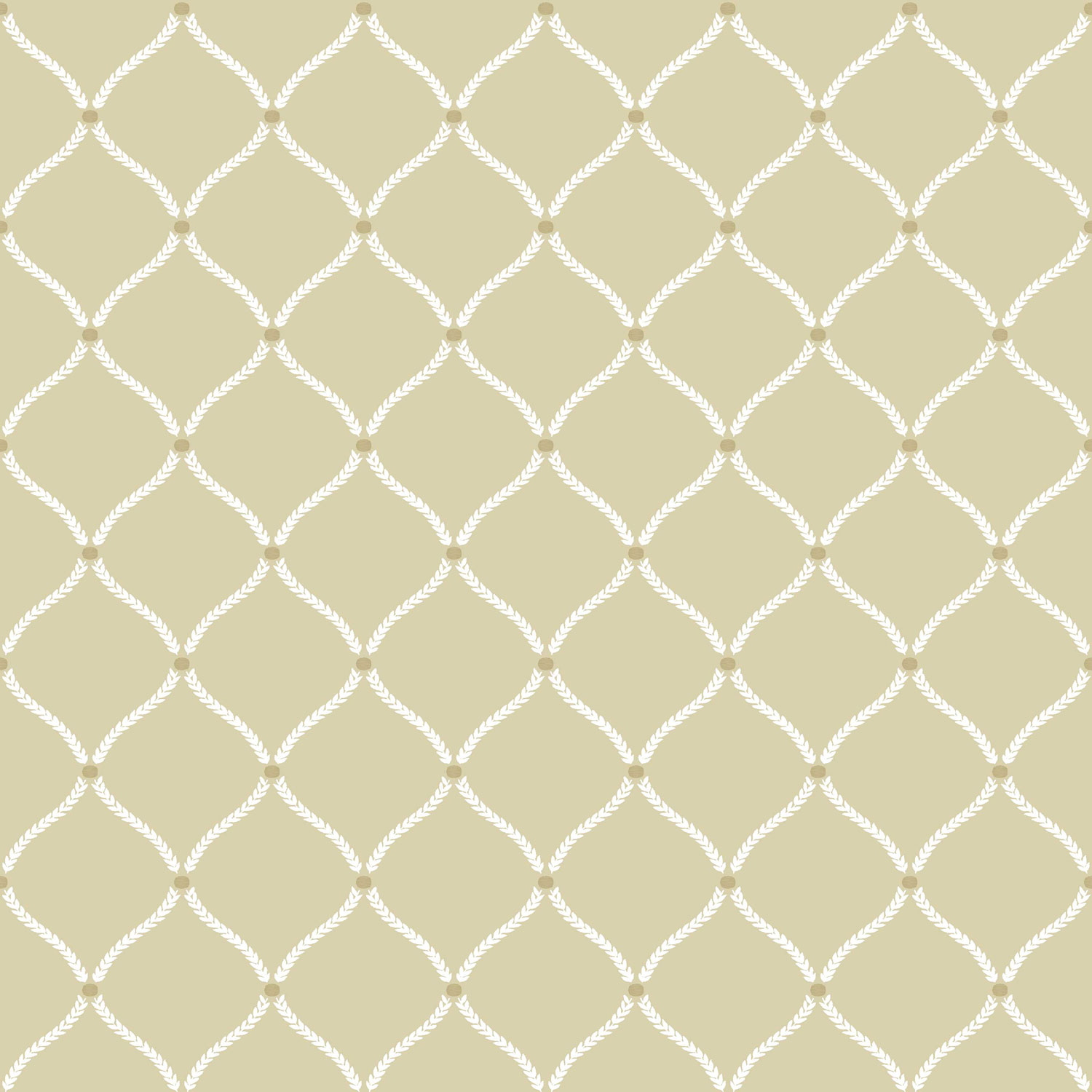 Ocher wallpaper with white ornaments, 12358, Fiori Country, Parato