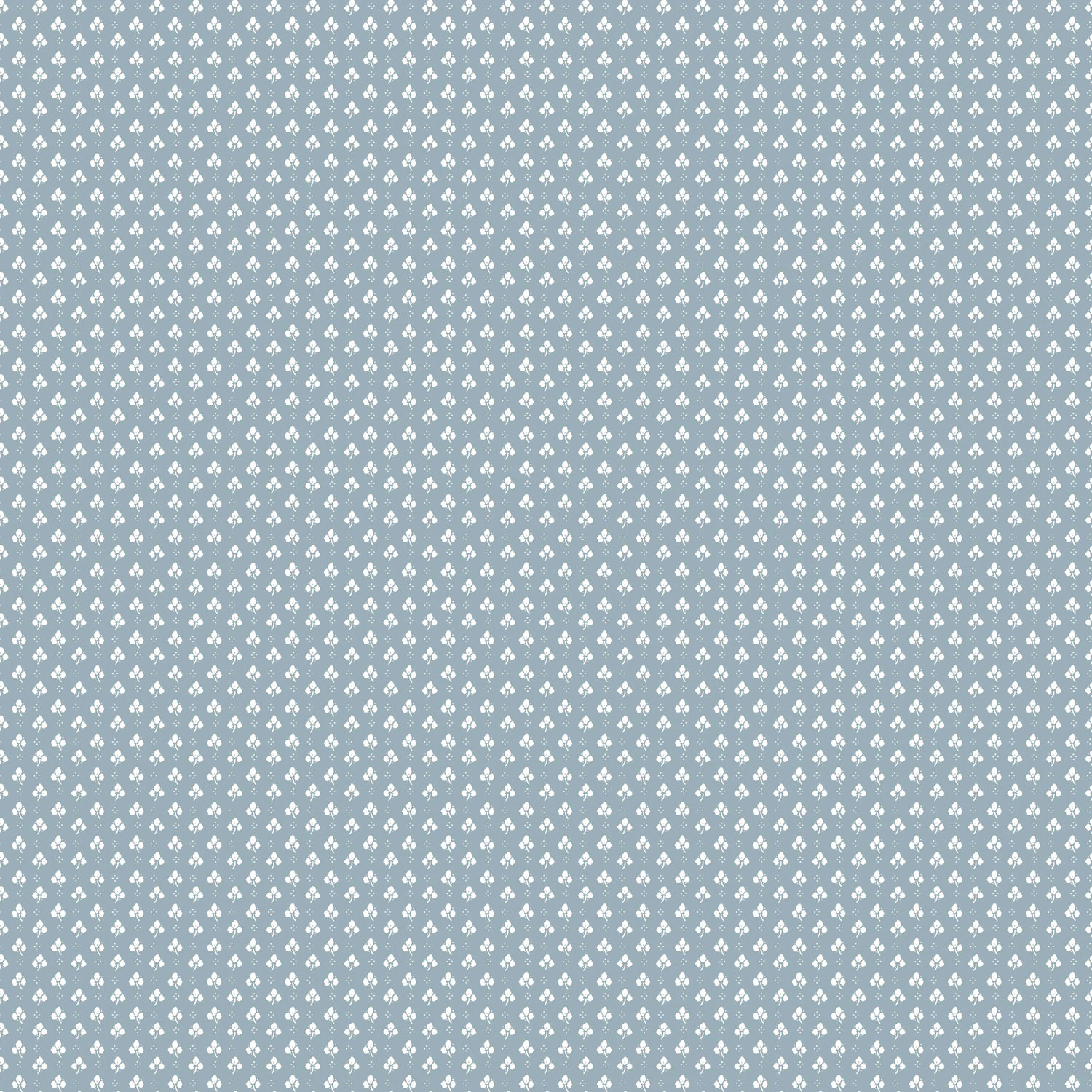 Blue wallpaper with white leaves, 12363, Fiori Country, Parato