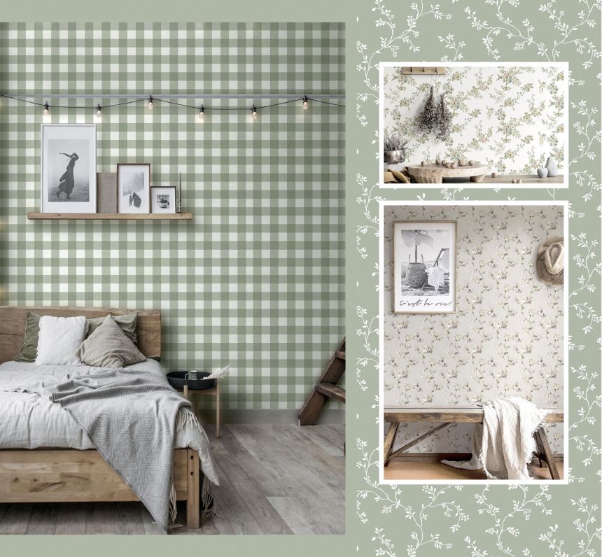 Non-woven wallpaper, ocher cube, 12377, Fiori Country, Parato