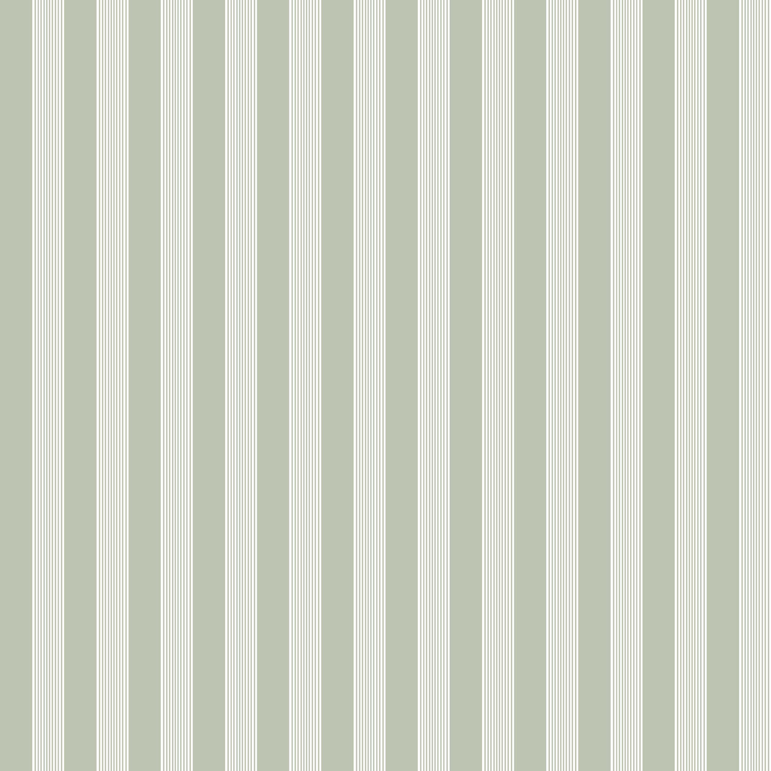 Green wallpaper with white stripes 12385 Fiori Country Parato